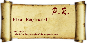 Pler Reginald névjegykártya